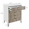 Manhattan Comfort 3-Piece DUMBO 5-Drawer Tall Dresser, 6-Drawer Double Low Dresser & Nightstand 2.0 in White and Grey 3-DB07-WG